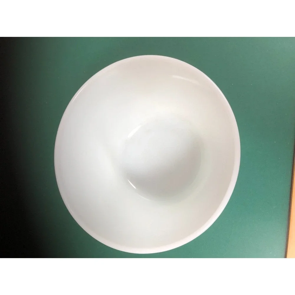 Vintage Federal White Milk Glass Oven Ware Double Band F Shield 9